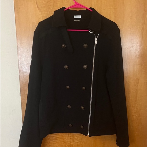 Women's Black Double-Breasted Military Penn State Jacket - Picture 1 of 4
